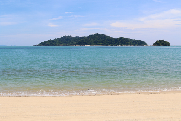 Pangkor Laut Island can be seen offshore