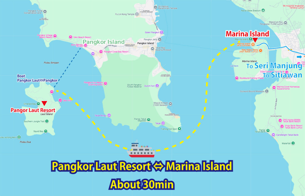 Ferry Pangkor Laut⇔marina island